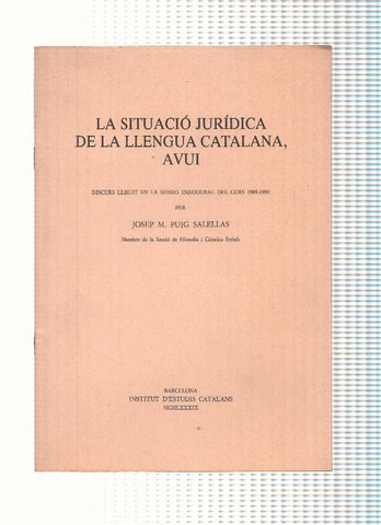 La situacio juridica de la llengua catalana, Avui: Discurs per Josep M.Puig Salellas