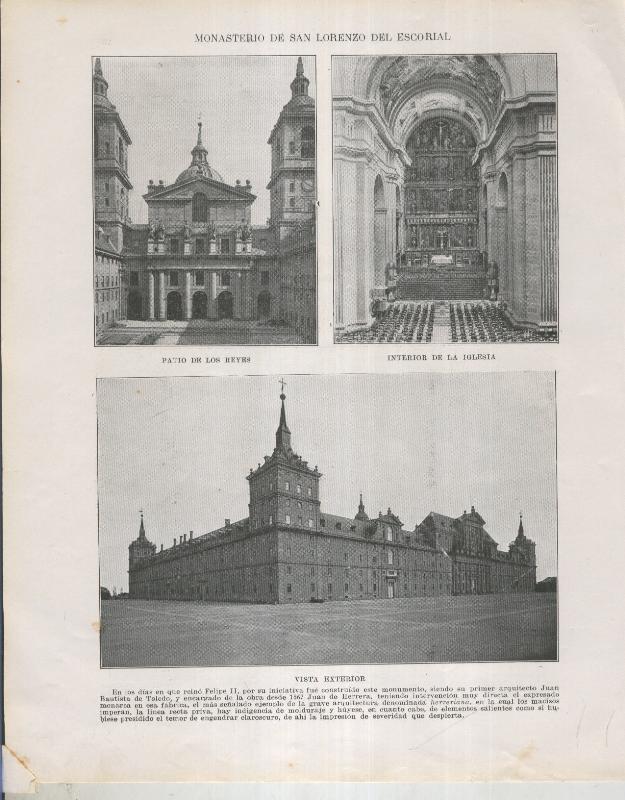 Historia de España lamina 003: Monasterio de San Lorenzo del Escorial