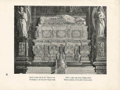 Lamina 1064: CATEDRAL DE BARCELONA. Sepulcro de San Olegario
