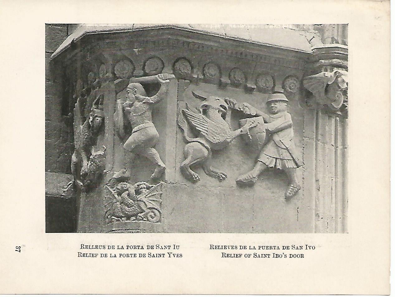 Lamina 1072: CATEDRAL DE BARCELONA. Relieves de la puerta de San Ivo