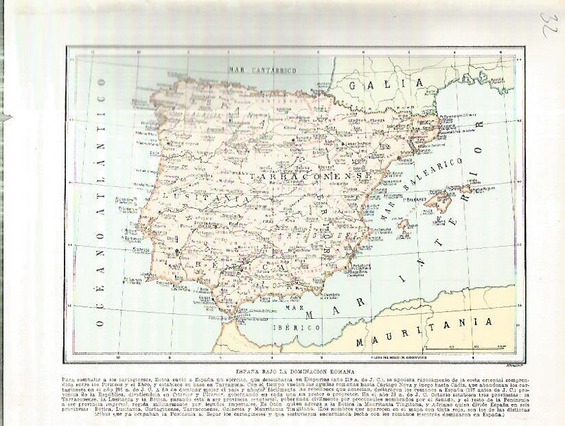 LAMINA 4545: Mapa de España bajo la dominacion romana