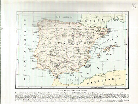 LAMINA 4545: Mapa de España bajo la dominacion romana