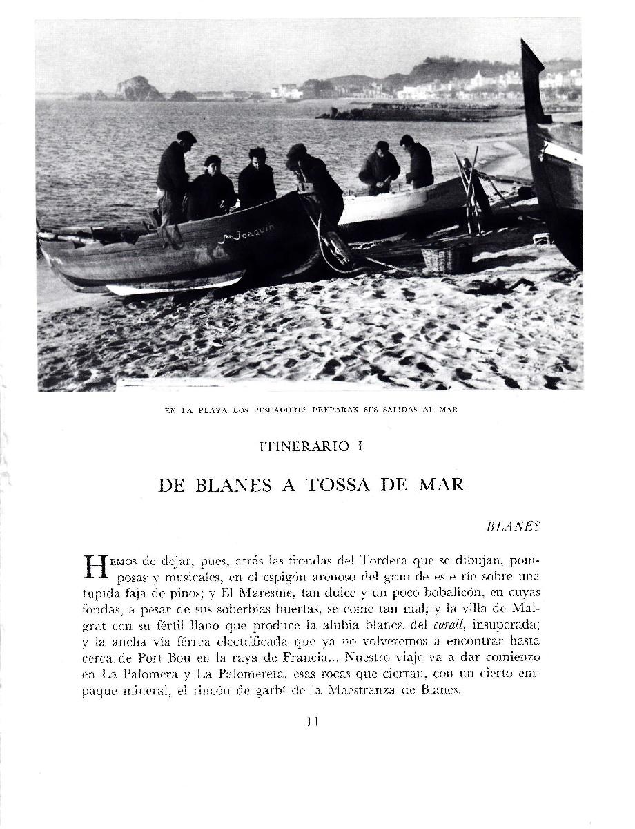 LAMINA 5642: pescadores preparandose para su salida al mar en Blanes