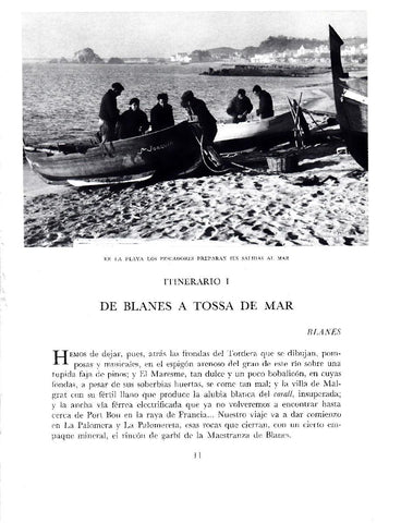 LAMINA 5642: pescadores preparandose para su salida al mar en Blanes