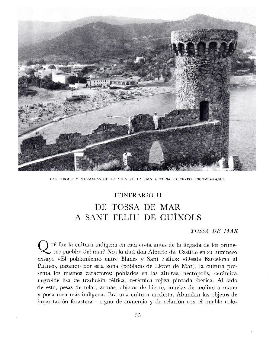 LAMINA 5660: Torres si muralla vila Vella dan a Tossa su perfil