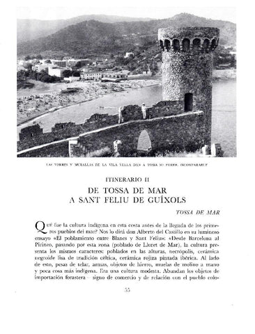 LAMINA 5660: Torres si muralla vila Vella dan a Tossa su perfil