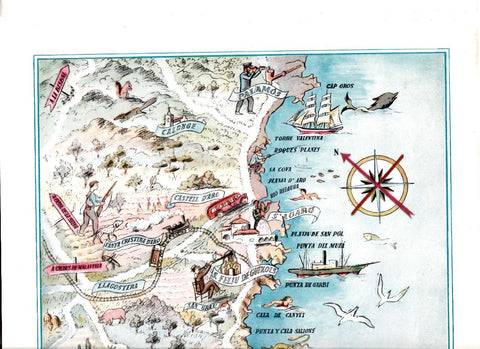 LAMINA 5666: Mapa de Blanes a Palamos