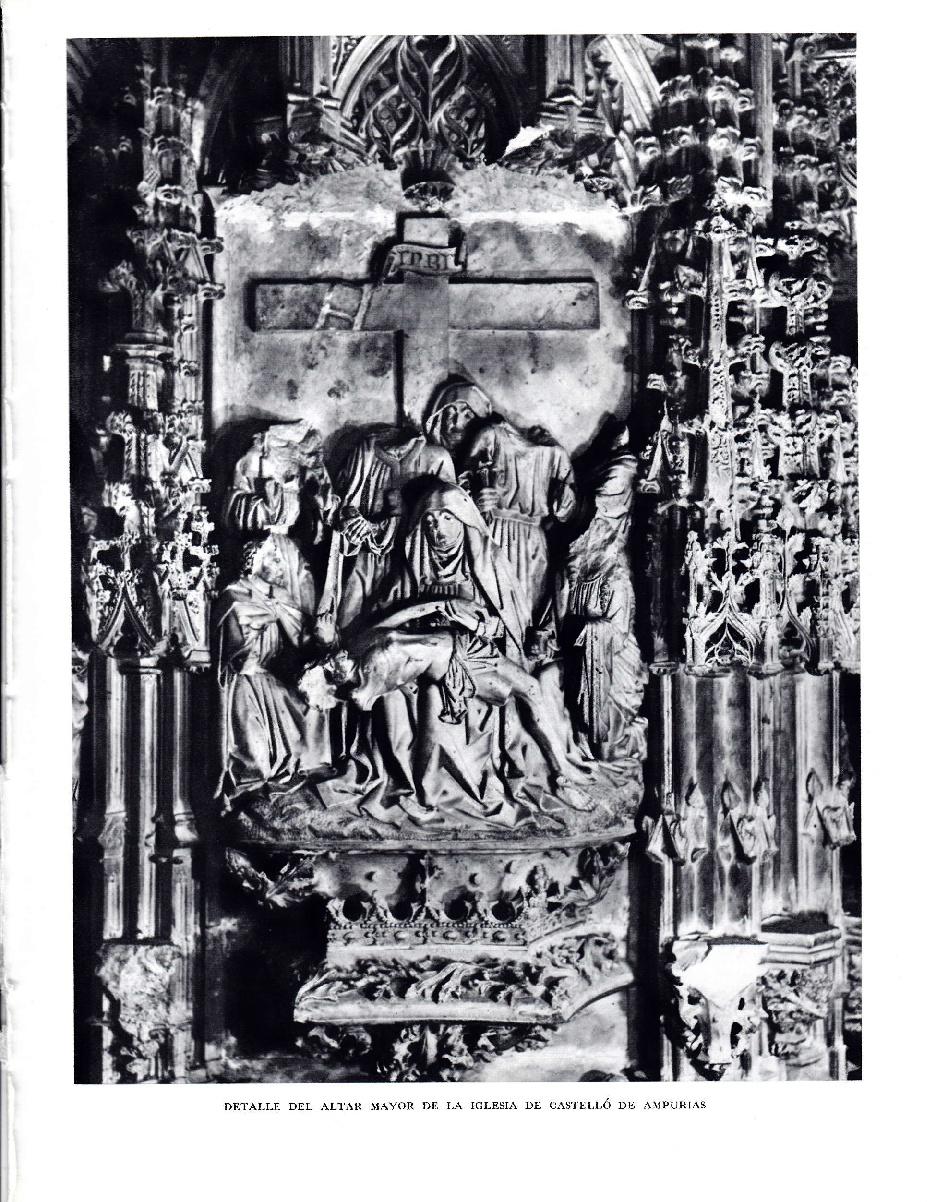 LAMINA 5800:Detalle del altar mayor iglesia Castello de Ampurias