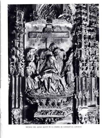 LAMINA 5800:Detalle del altar mayor iglesia Castello de Ampurias