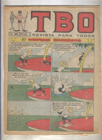 TBO numero 409: El naufrago hambriento (Urda), (numerado 3 en trasera)