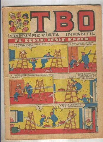 TBO numero 596: El gordo tenia razon (Blanco), (numerado 2 en trasera)