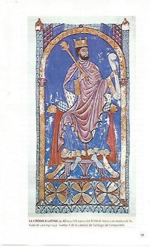 LAMINA COSSIO 50276: Alfonso VII en la catedral de Santiago de Compostela
