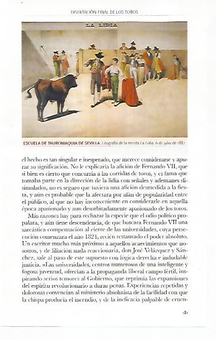 LAMINA COSSIO 50315: Escuela de Tauromaquia de Sevilla de la revista La Lidia 6 julio 1887
