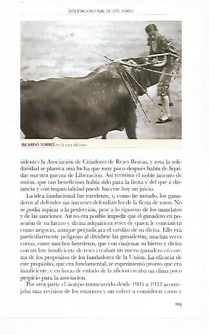 LAMINA COSSIO 50349: Ricardo Torres en la cara del toro