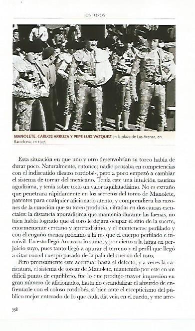 LAMINA COSSIO 50390: Manolete Carlos Arruza y Pepe Luis Vazquez en las Arenas de Barcelona 1945