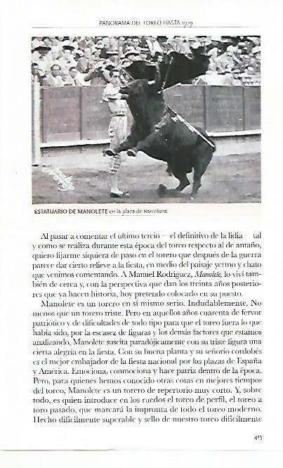 LAMINA COSSIO 50415: Estatuario de Manolete en Barcelona