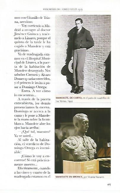 LAMINA COSSIO 50416: Manolete en Las Ventas en 1944