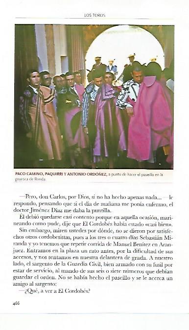 LAMINA COSSIO 50437: Paco Camino Paquirri y Antonio Ordoñez en la goyesca de Ronda