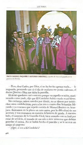 LAMINA COSSIO 50437: Paco Camino Paquirri y Antonio Ordoñez en la goyesca de Ronda