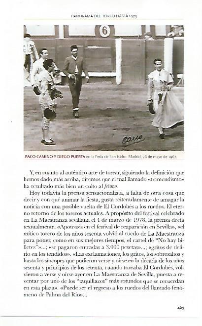 LAMINA COSSIO 50439: Paco Camino y Diego Puerta en San Isidro de 1967