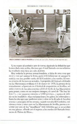 LAMINA COSSIO 50439: Paco Camino y Diego Puerta en San Isidro de 1967