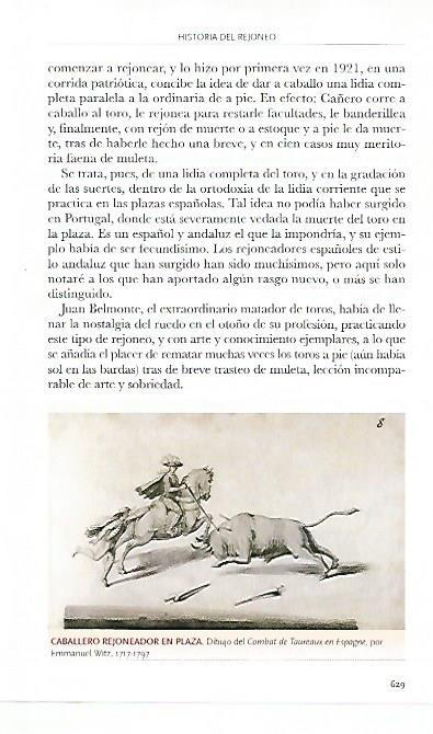 LAMINA COSSIO 50507: Rejoneador en plaza dibujo del Combat de Taureaux en Espagne