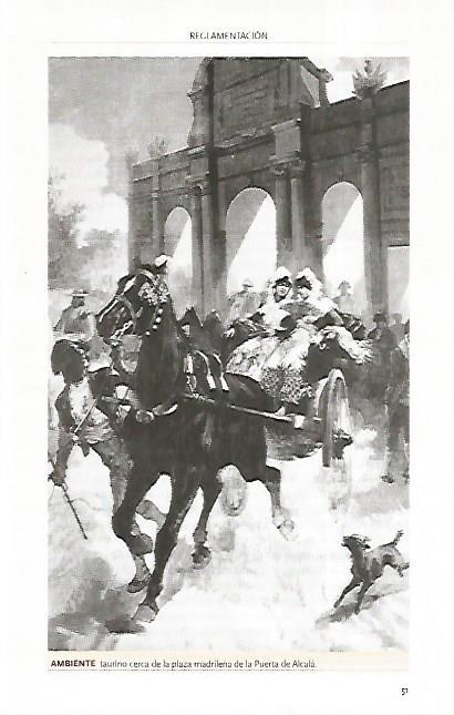 LAMINA COSSIO 50545: Ambiente taurino cerca de la Puerta de Alcala Madrid