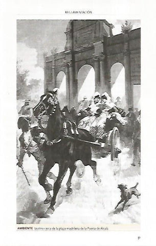 LAMINA COSSIO 50545: Ambiente taurino cerca de la Puerta de Alcala Madrid