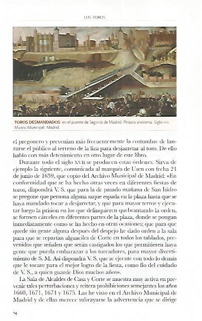 LAMINA COSSIO 50550: Toros desmandados en el puente de Segovia de Madrid