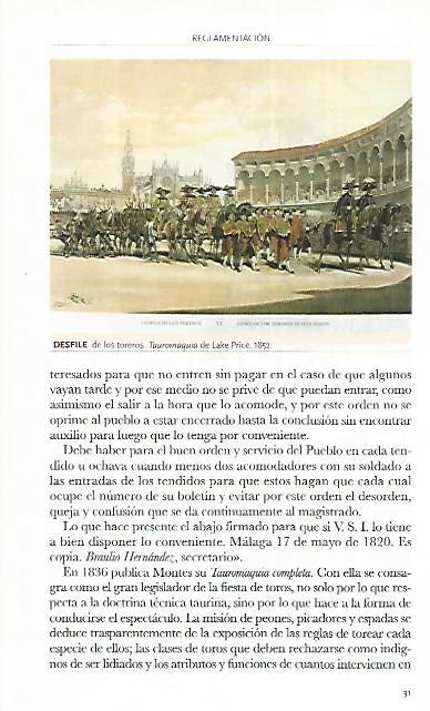 LAMINA COSSIO 50557: Desfile de los toreros 1852