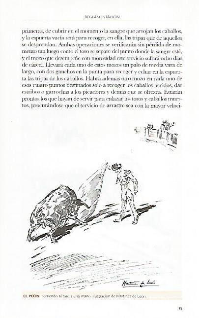 LAMINA COSSIO 50558: El peon corriendo al toro a una mano