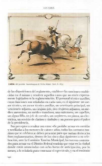 LAMINA COSSIO 50597: Caida del picador de la Tauromaquia de V. Adam