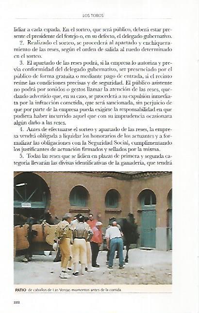 LAMINA COSSIO 50623: Patio de caballos de Las Ventas