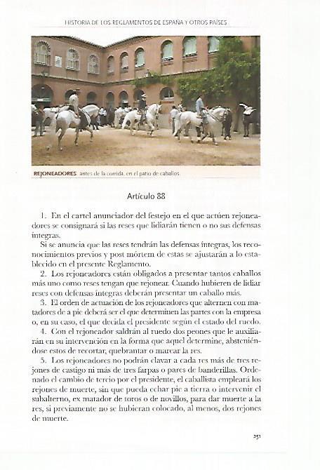 LAMINA COSSIO 50630: Rejoneadores en el patio de caballos