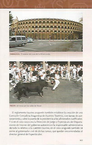 LAMINA COSSIO 50633: Plaza La Misericordia de Zaragoza y fiesta del torico en Teruel