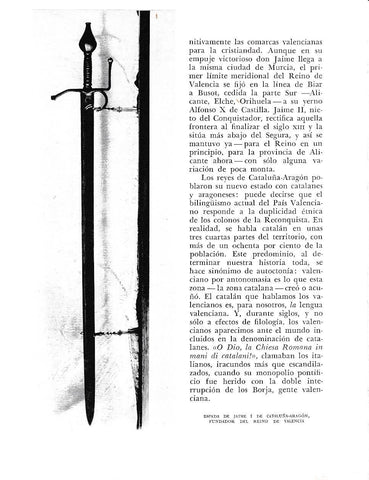 LAMINA 5873: Espada de Jaime I de Cataluña-Aragon fundador del Reino de Valencia