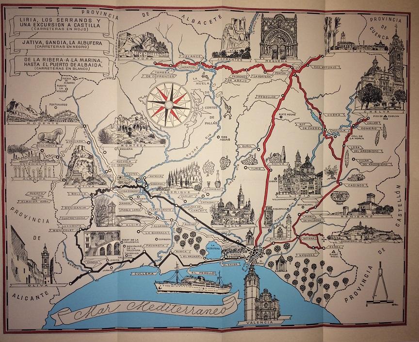 LAMINA 5982. Mapa rutas por Valencia