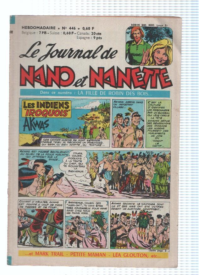 LE JOURNAL DE NANO ET NANETTE, Numero 446: La Fille de Robin des Bois (Chateaudun 1965)