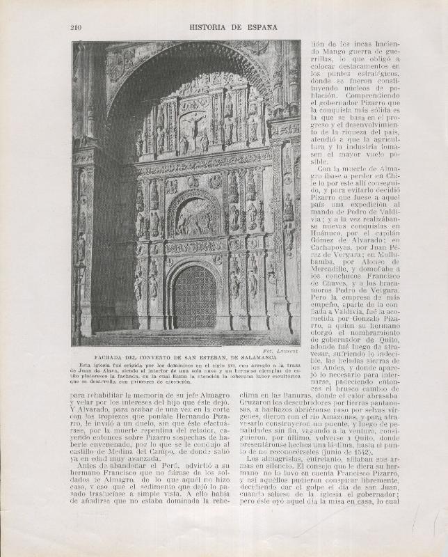 Historia de España lamina 144: Fachada del convento de San Esteban de Salamanca