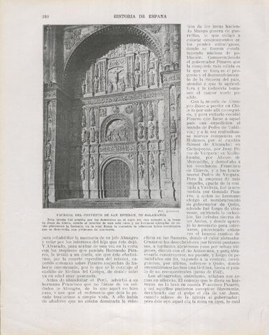 Historia de España lamina 144: Fachada del convento de San Esteban de Salamanca