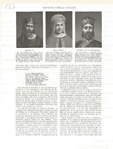 LAMINA 4696: Retratos de Alfonso VI Doña Urraca y Alfonso VII el Emperador
