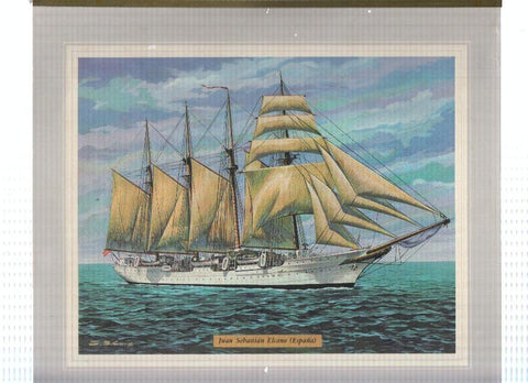 Lamina de barco medida 26,5 x 23 cm: Juan Sebastian Elcano, España