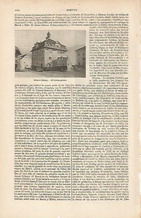 LAMINA ESPASA 19638: Ayuntamiento de Schwyz Suiza
