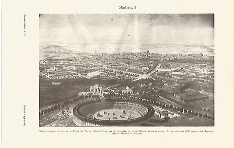 LAMINA ESPASA 19844: Plaza de toros de Madrid litografia de 1854