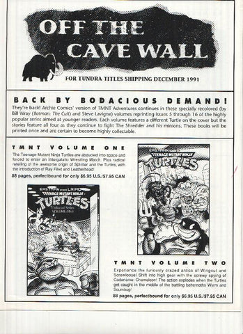 TUNDRA: OFF THE CAVE WALL, December 1991 (Next Releases Publication)