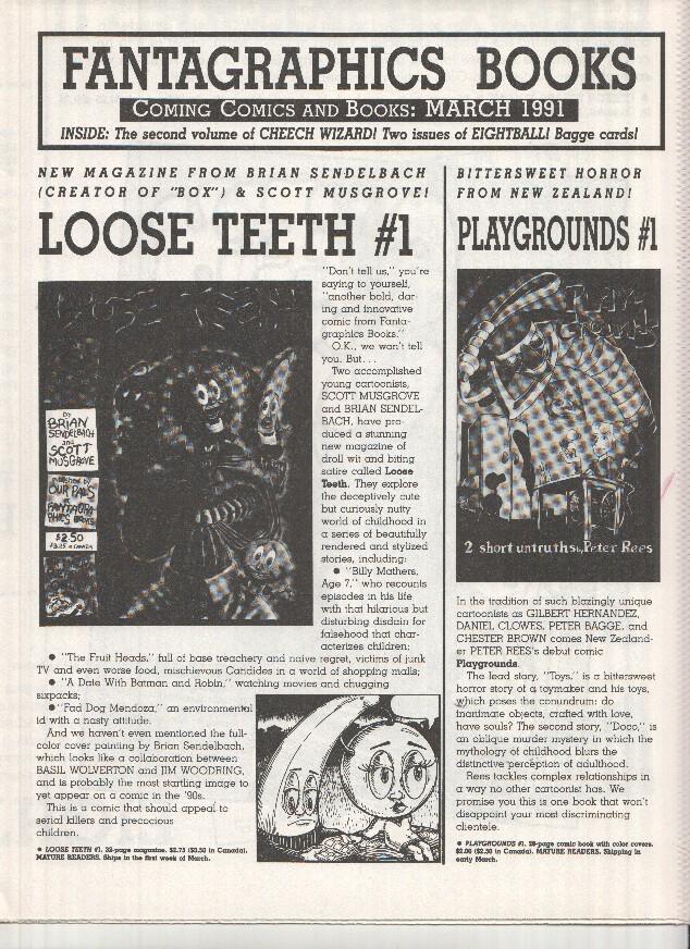 FANTAGRAPHICS BOOKS, Coming Comics: March 1991 (Next Releases Magazine)