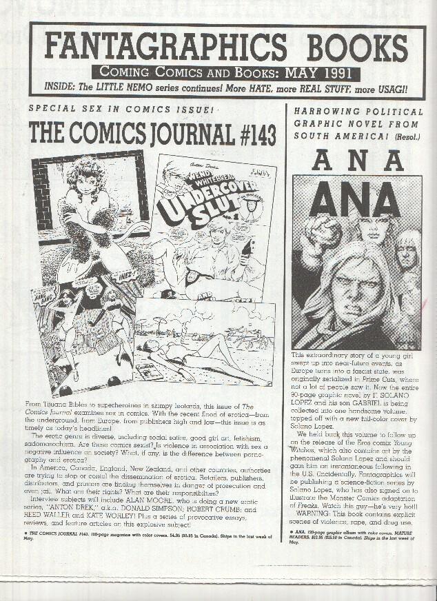 FANTAGRAPHICS BOOKS, Coming Comics: May 1991 (Next Releases Magazine)