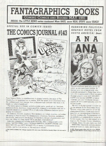 FANTAGRAPHICS BOOKS, Coming Comics: May 1991 (Next Releases Magazine)