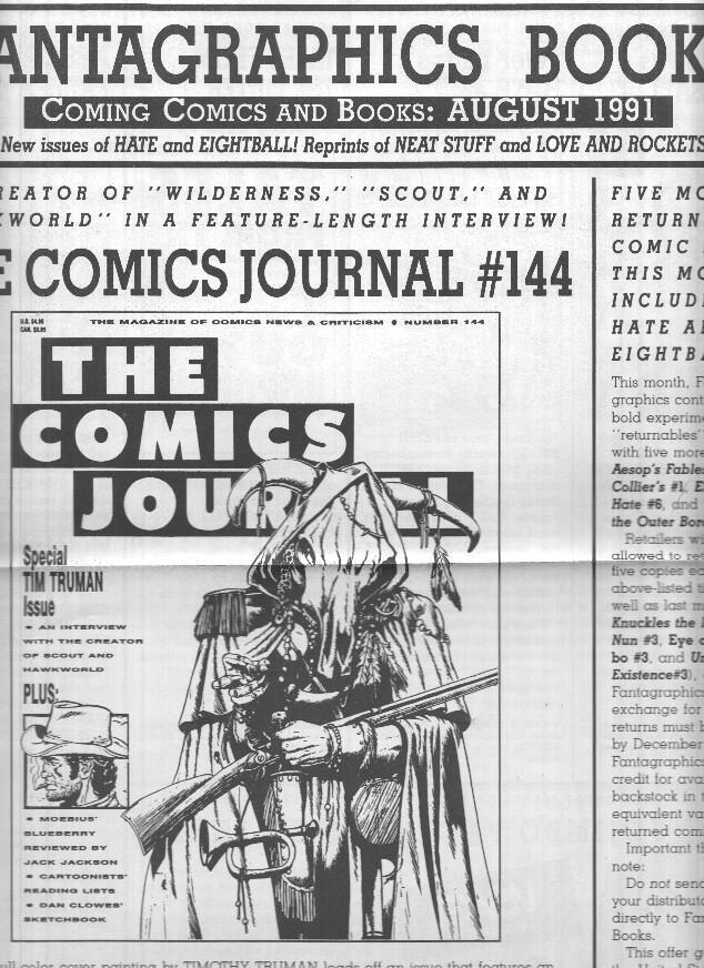 FANTAGRAPHICS BOOKS, Coming Comics: August 1991 (Next Releases Magazine)