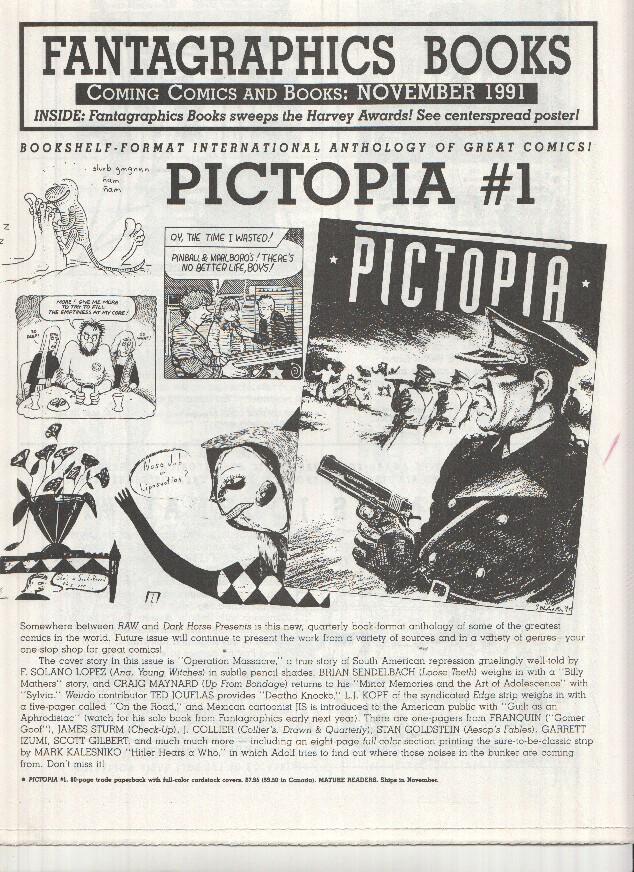 FANTAGRAPHICS BOOKS, Coming Comics: November 1991 (Next Releases Magazine)
